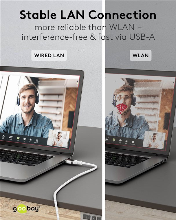 USB-A 3.0 naar RJ45 Ethernet kabel 10M - wit