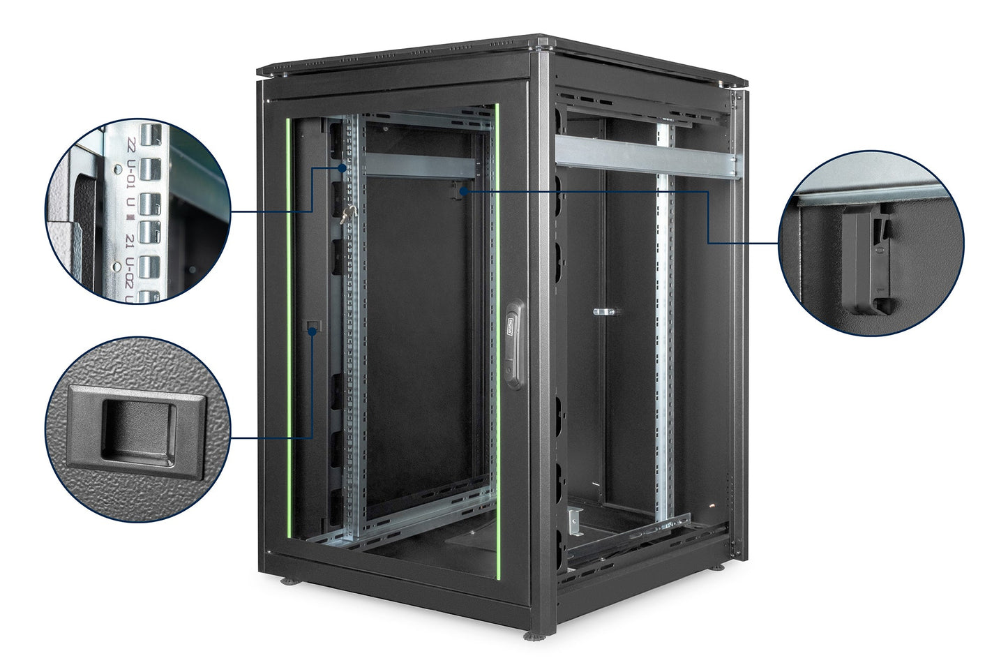 22U Patchkast 800x800x1164 mm (BxDxH) zwart