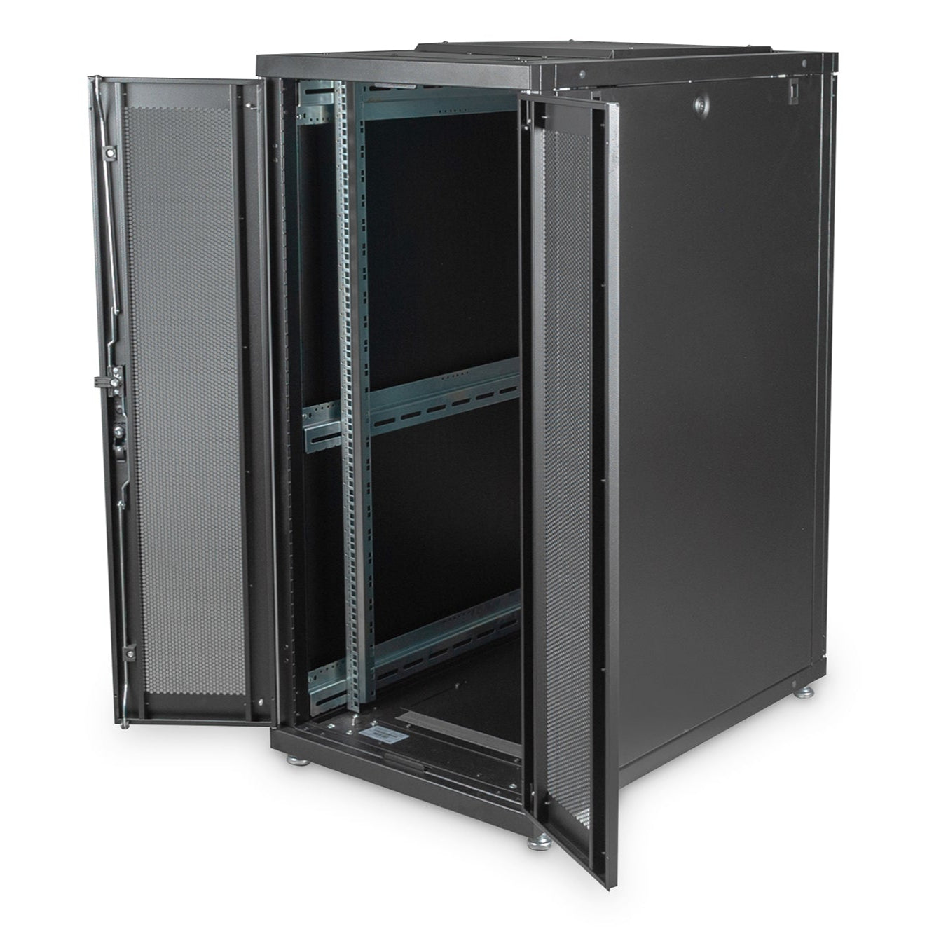 26U serverkast met geperforeerde deuren 600x1000x1340mm (BxDxH) zwart