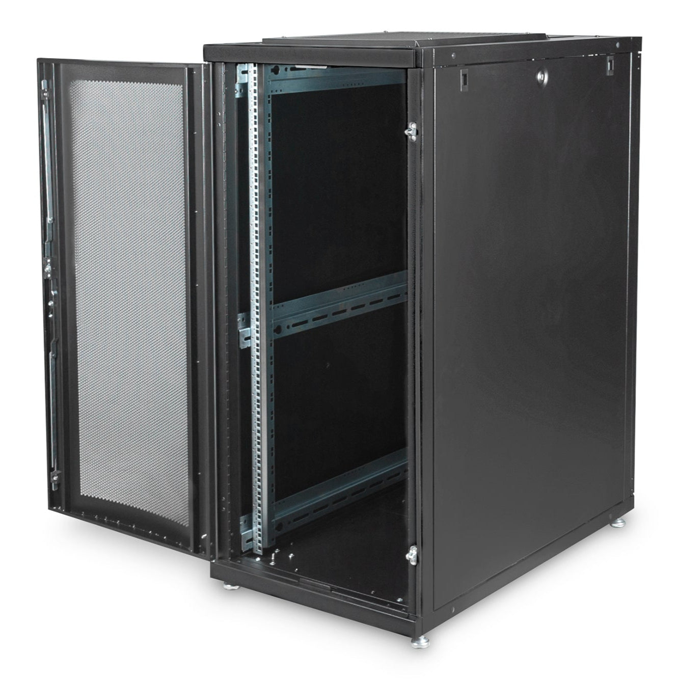 26U serverkast met geperforeerde deuren 600x1000x1340mm (BxDxH) zwart