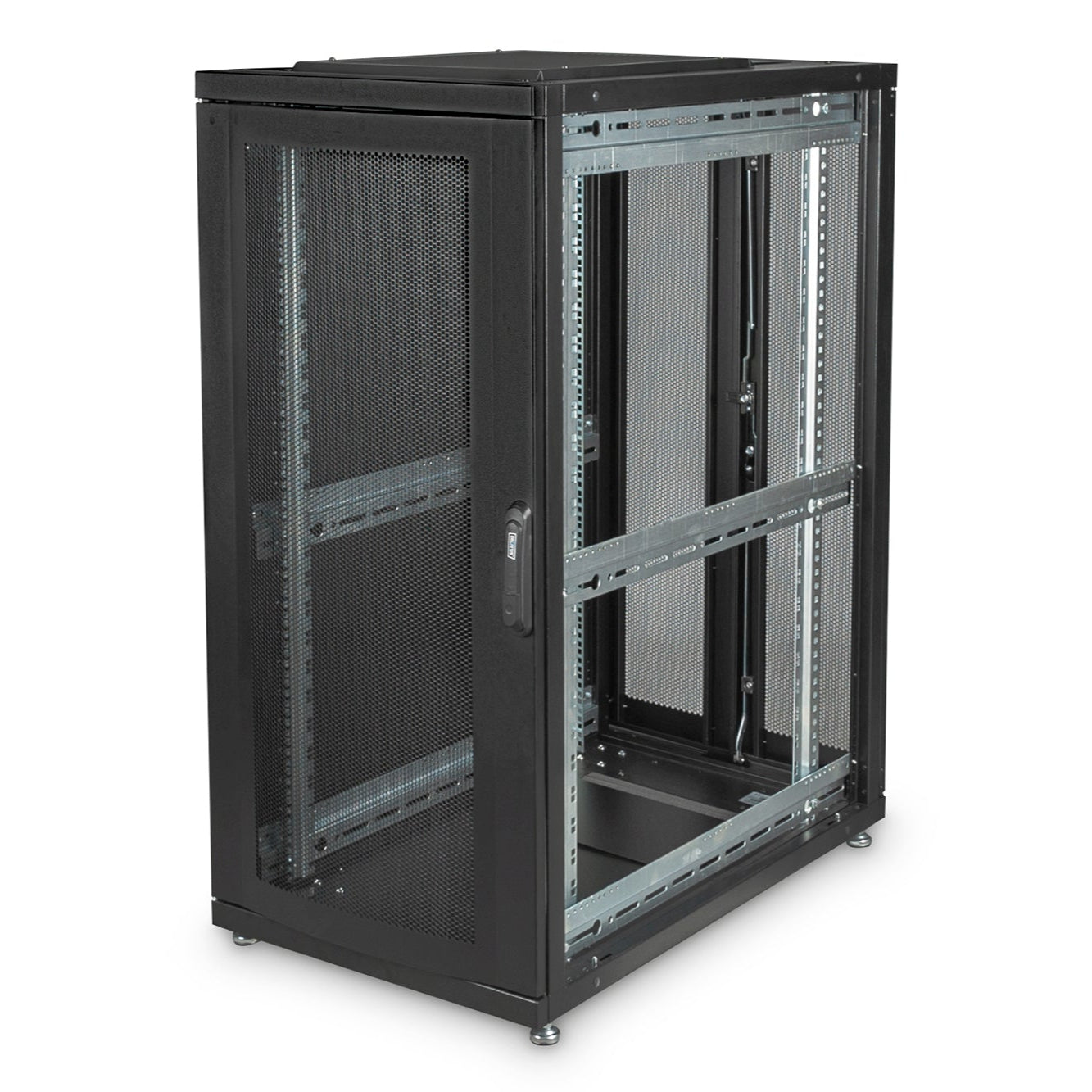26U serverkast met geperforeerde deuren 600x1000x1340mm (BxDxH) zwart