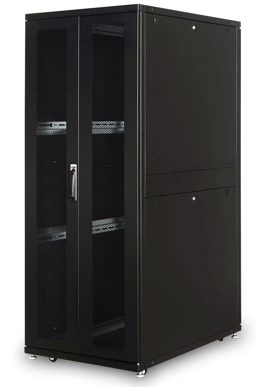 42U serverkast met geperforeerde deuren 800x1200x2050mm (BxDxH) zwart