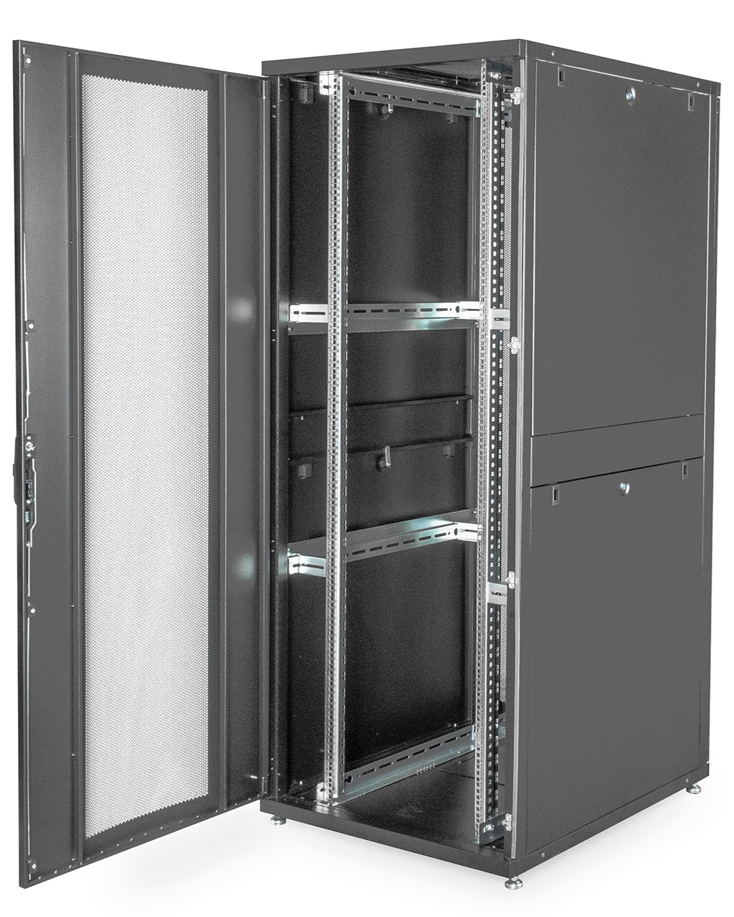 42U serverkast met geperforeerde deuren 800x1000x2050mm (BxDxH) zwart