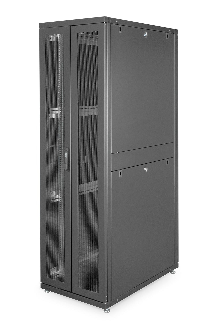 42U serverkast met geperforeerde deuren 600x1000x2050mm (BxDxH) zwart