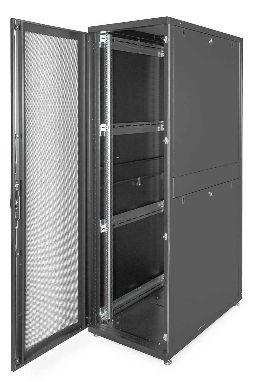 42U serverkast met geperforeerde deuren 600x1000x2050mm (BxDxH) zwart