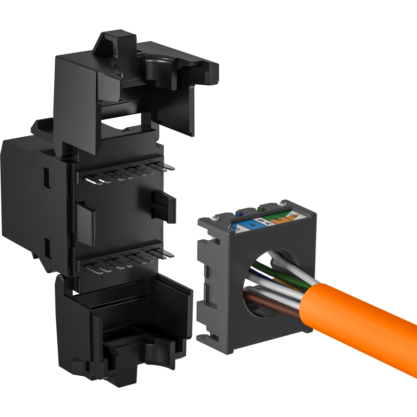 CAT6 Keystone RJ45 unshielded zwart