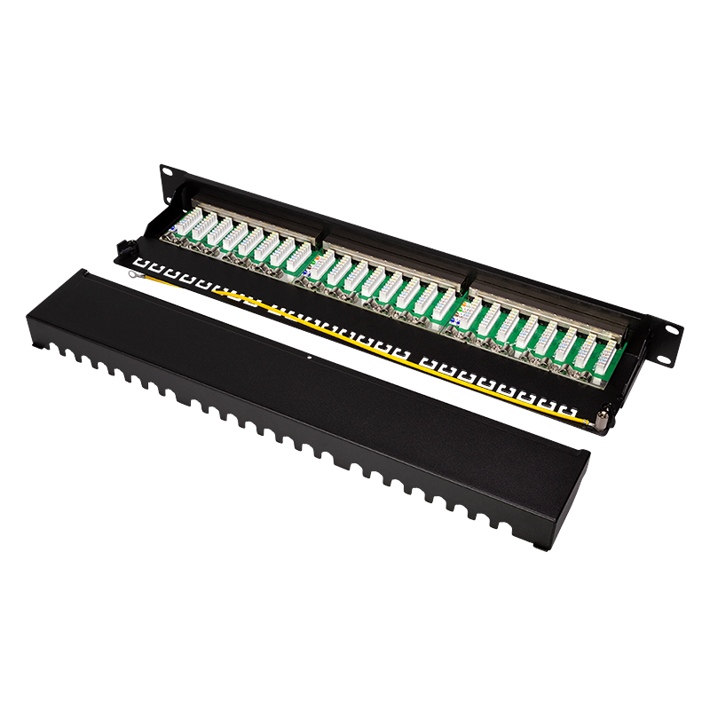 Patchpanel 24 Poorts CAT6a RJ45 volledig afgeschermd