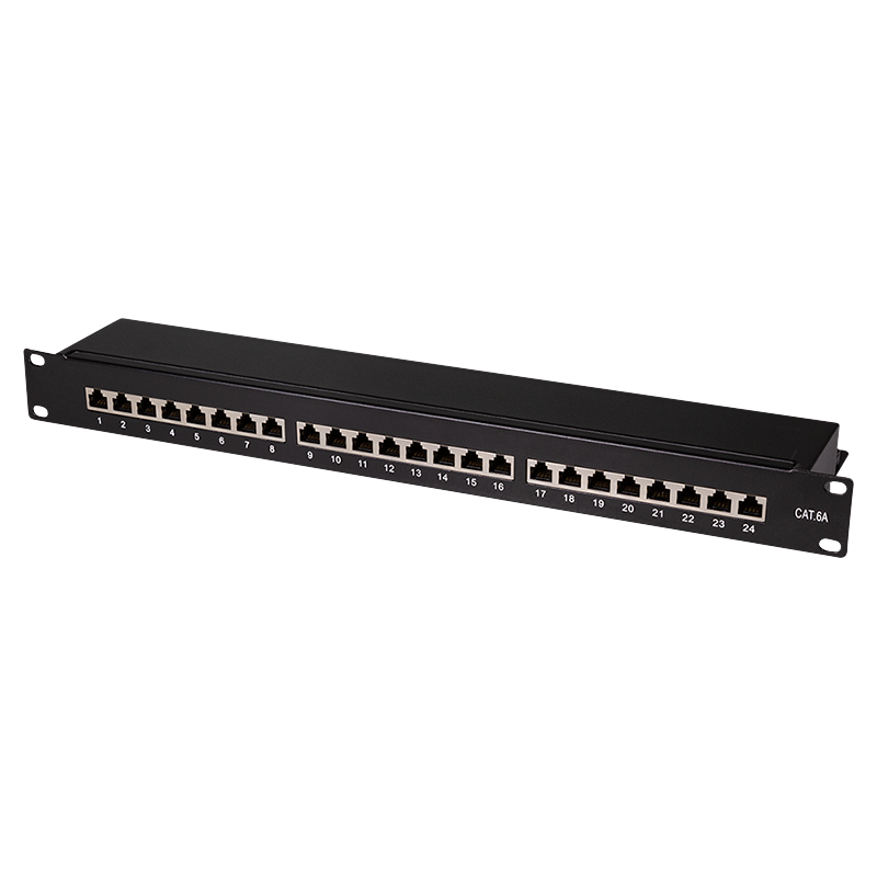 Patchpanel 24 Poorts CAT6a RJ45 volledig afgeschermd