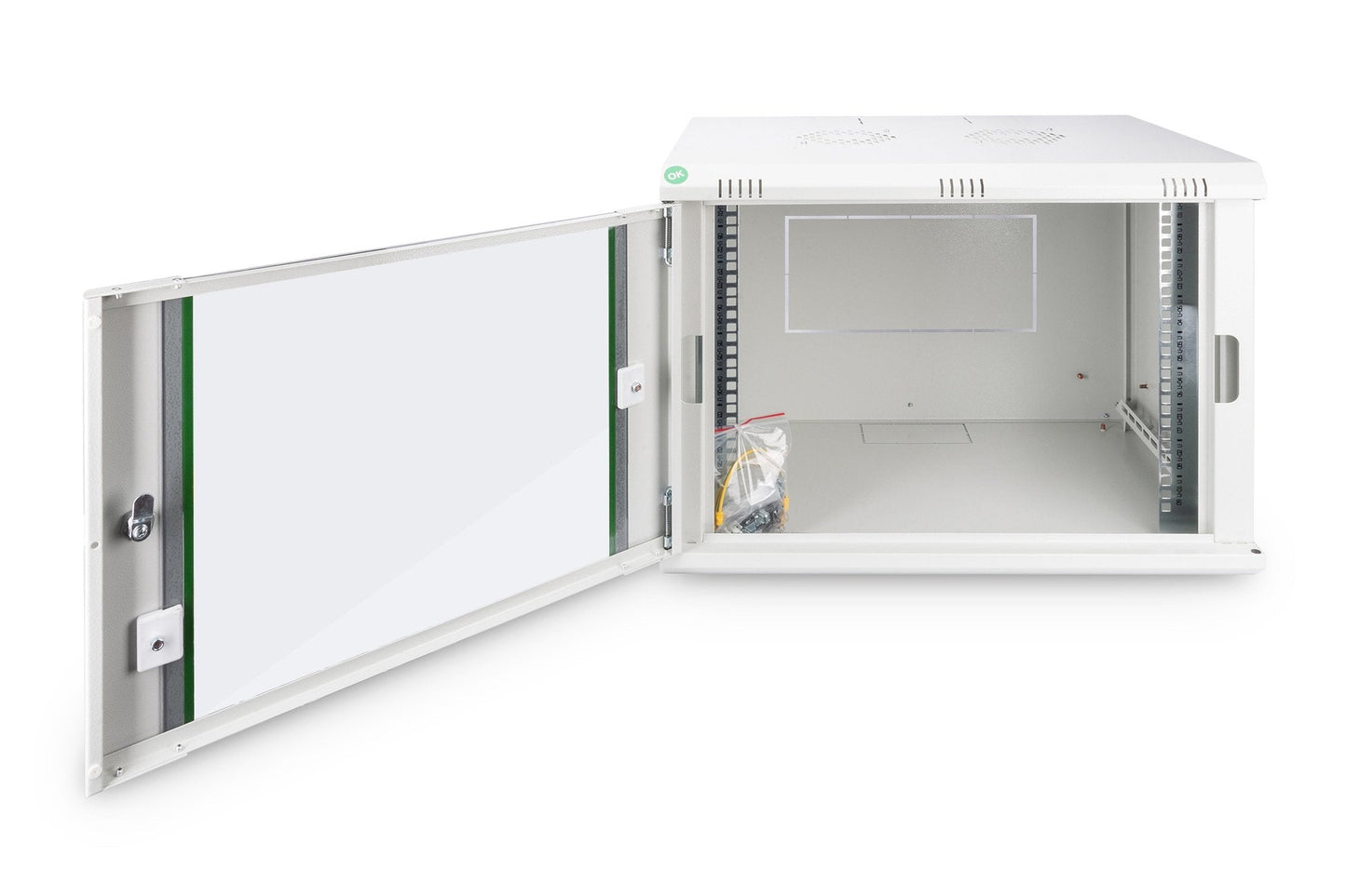 9U wandkast, Dynamic 600x450x478 mm, kleur grijs (RAL 7035)