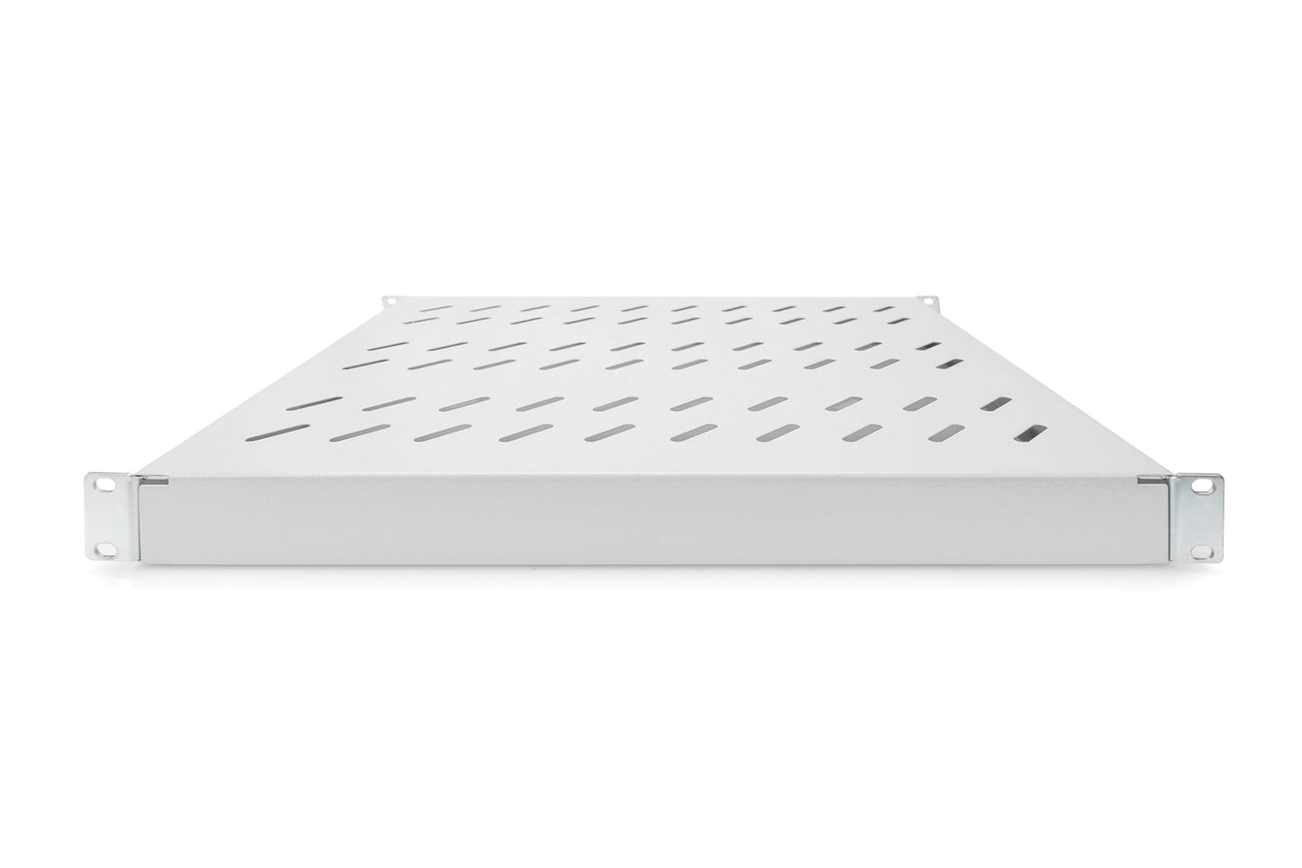 19 Inch 1U vaste plank voor 600 mm diepe rekken 44x483x358 mm, verstelbaar 350-550 mm diepte, grijs