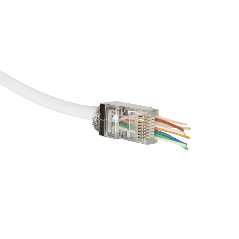 Doorsteek CAT6 Connector RJ45 - STP 50 stuks voor soepele en stugge kabel