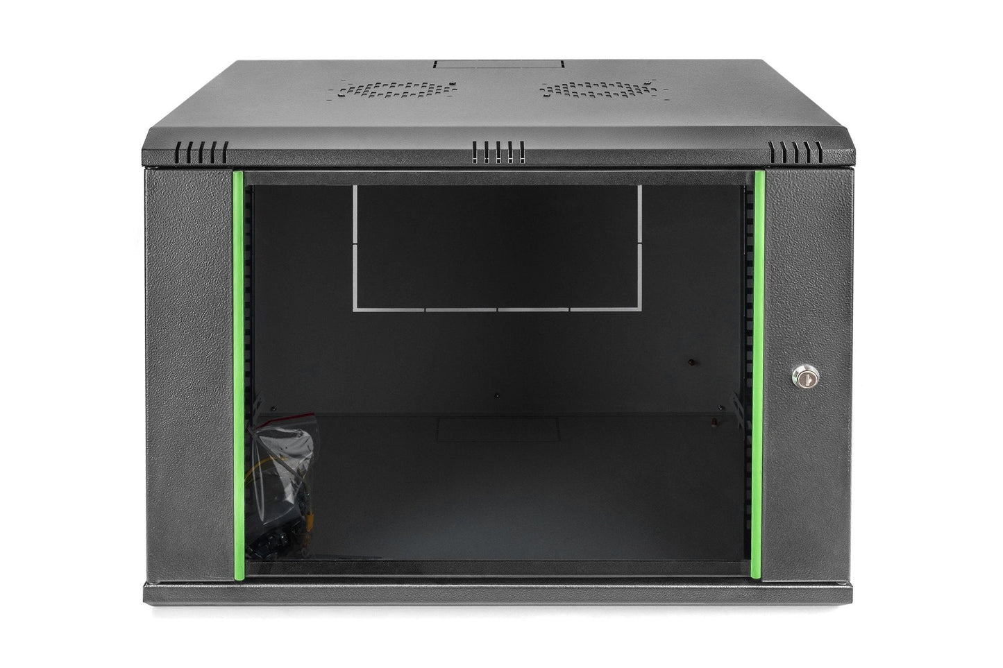 9U wandkast, Dynamic 600x450x478 mm, kleur zwart (RAL 9005)