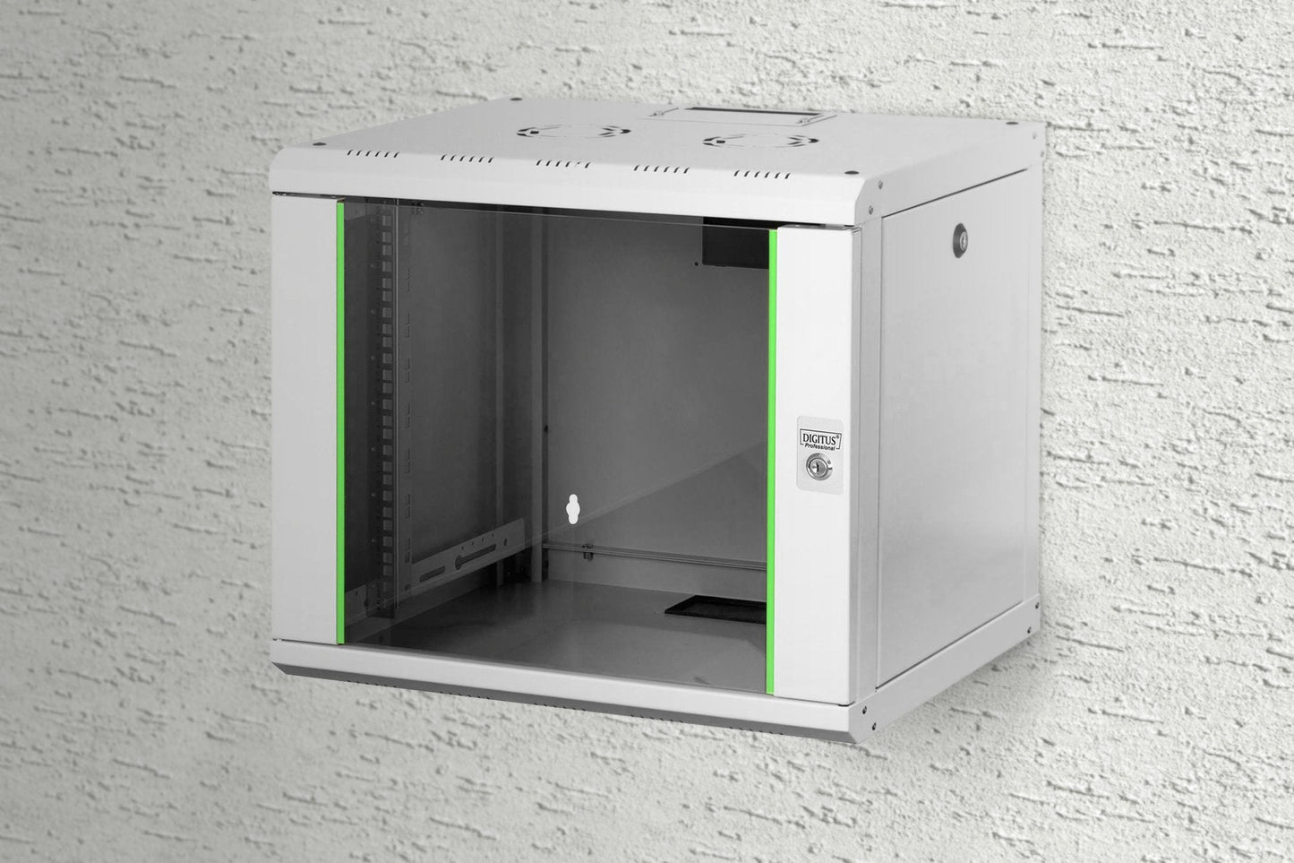 9U wandkast, Unique 600x450x509 mm, kleur grijs (RAL 7035)