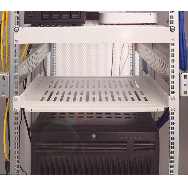 1U legbord voor serverkasten van 450mm diepte grijs