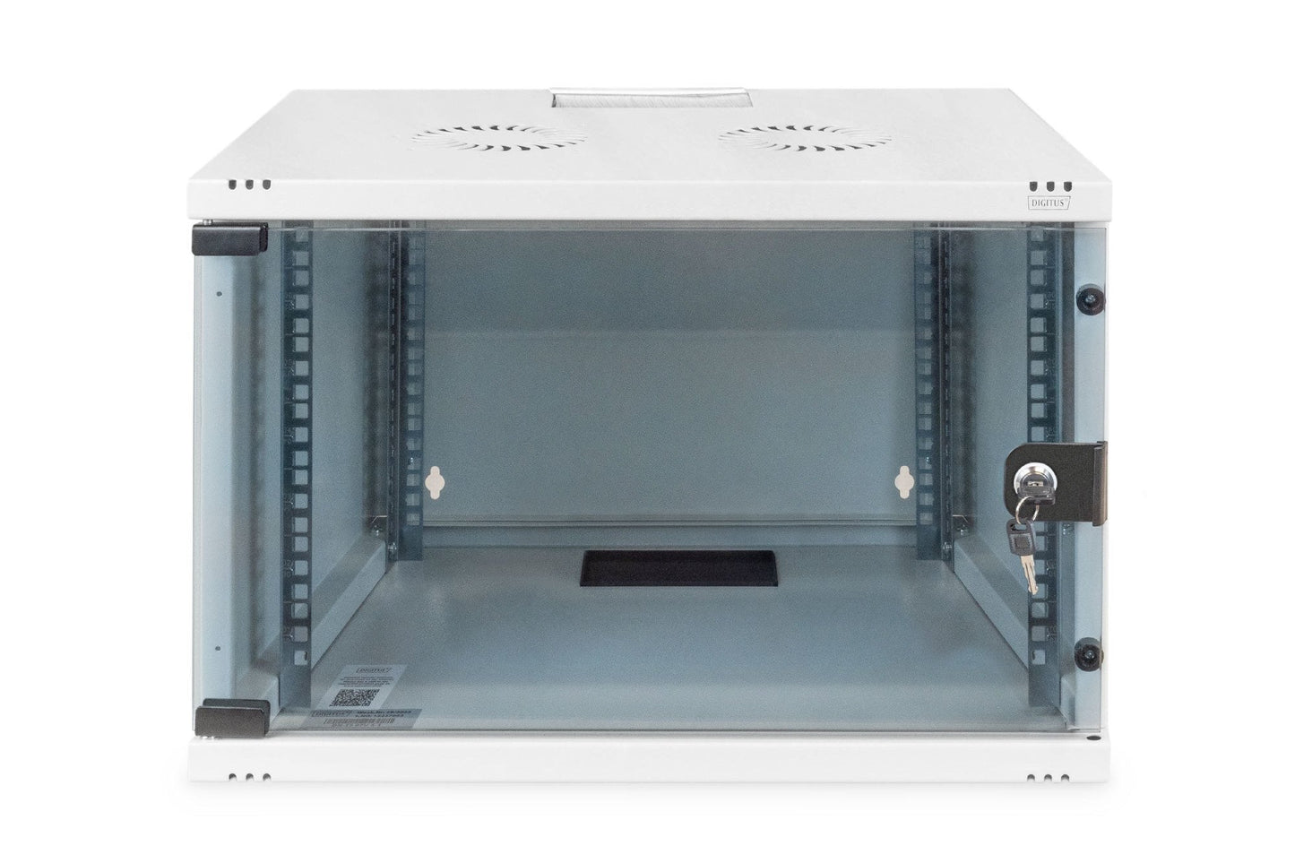 7U wandkast, SOHO, ongemonteerd 540x400x370 mm, volledig glazen voordeur, grijs