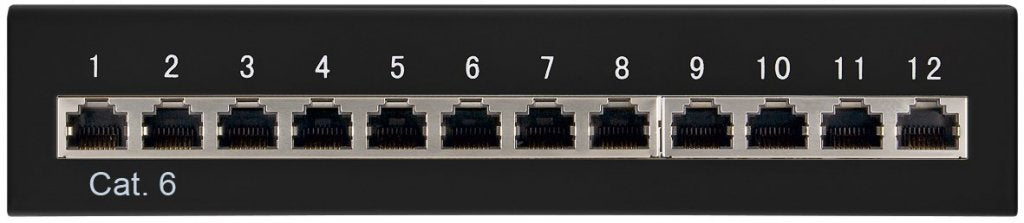 CAT 6 Mini/Desktop Patch Panel 12 Poorts