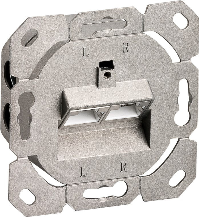 Combi Inbouw + opbouwdoos wit CAT6a 2x RJ45 afgeschermd LSA 3.5 cm diep