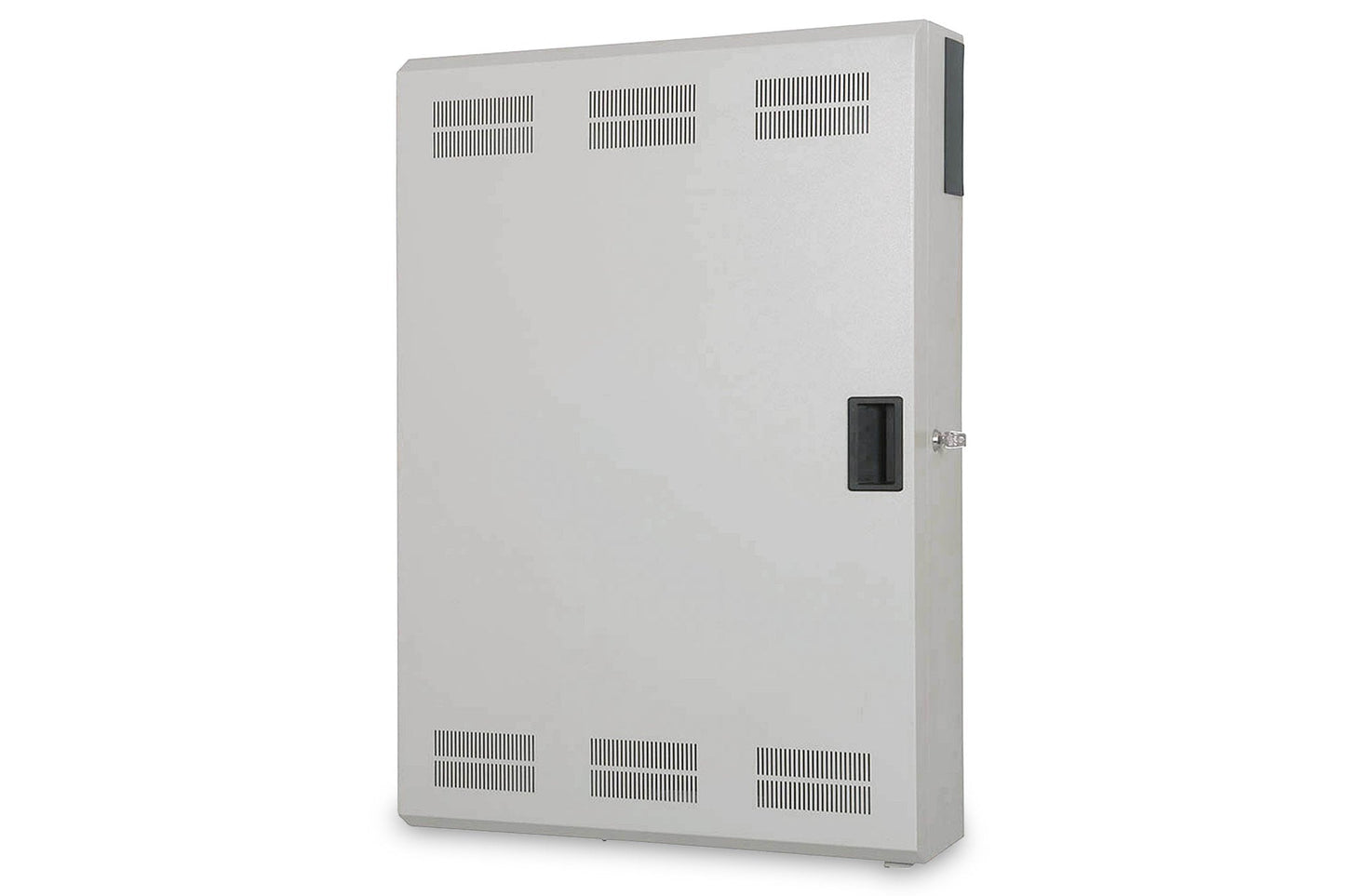 Wandkast, slank, 900x600x200 mm 3U horizontaal en 3U verticaal, grijs (RAL 7035)