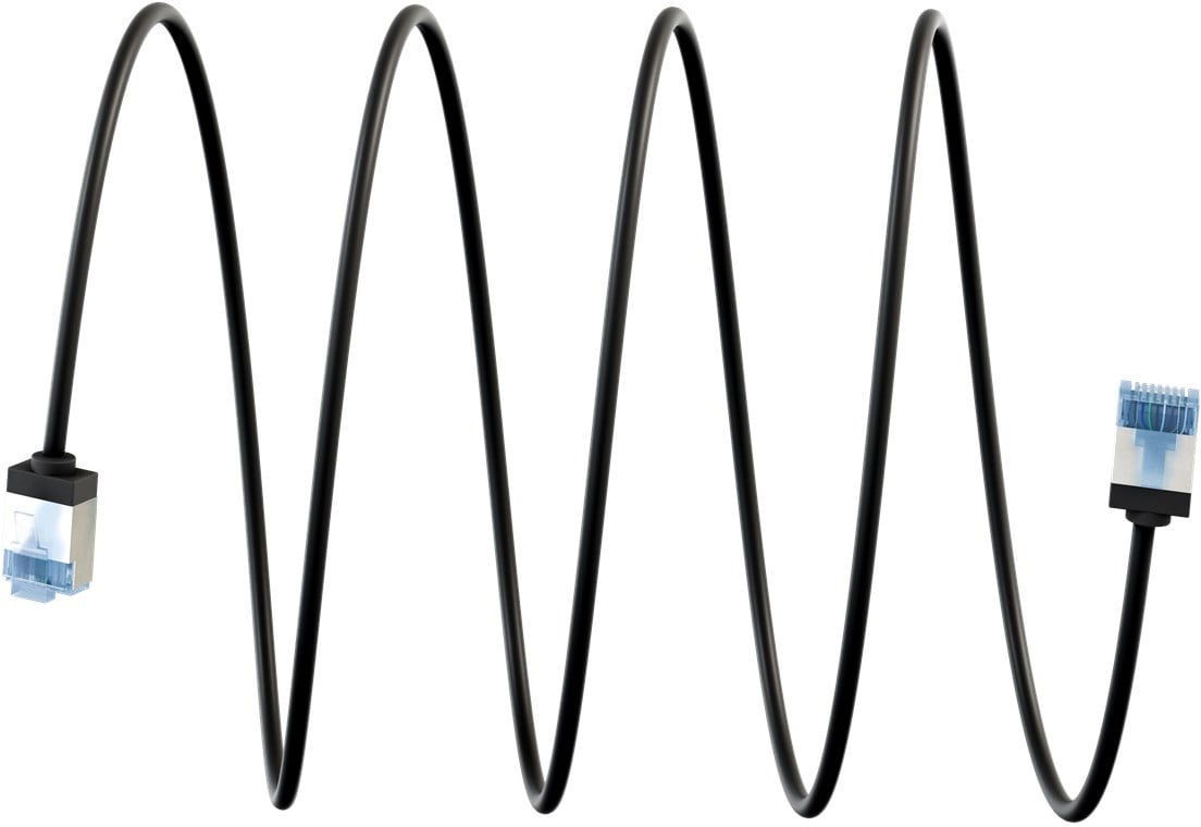 Ultraflexibele 5 M CAT 6A-patchkabel, slank, U/FTP, zwart