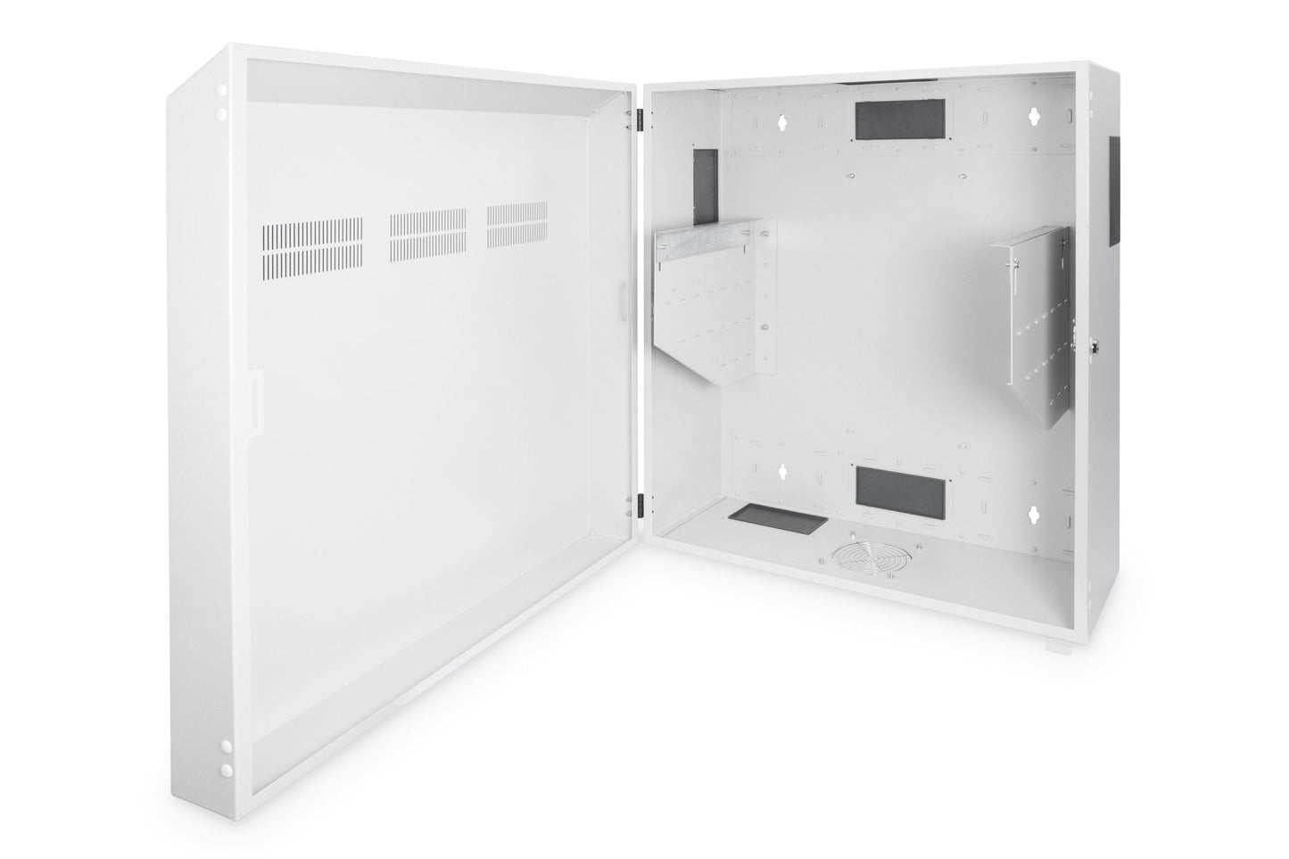Wandkast, slank 800x640x309 mm, 6U verticaal, kleur grijs (RAL 7035)