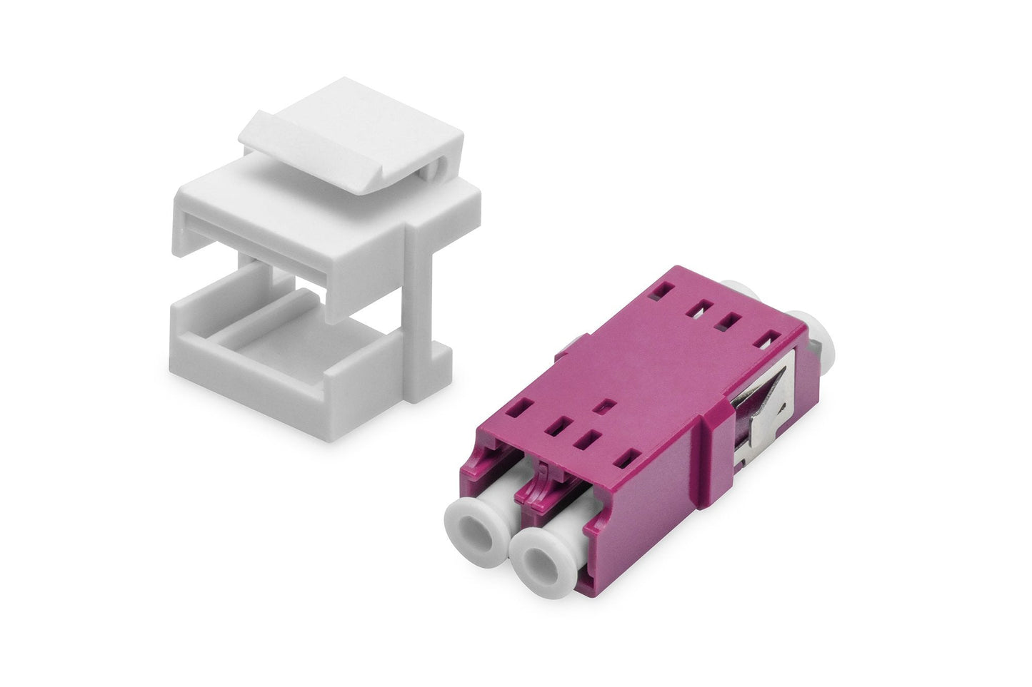 Glasvezel LC/LC duplex koppelaar, Multimode-OM4, Keystone module
