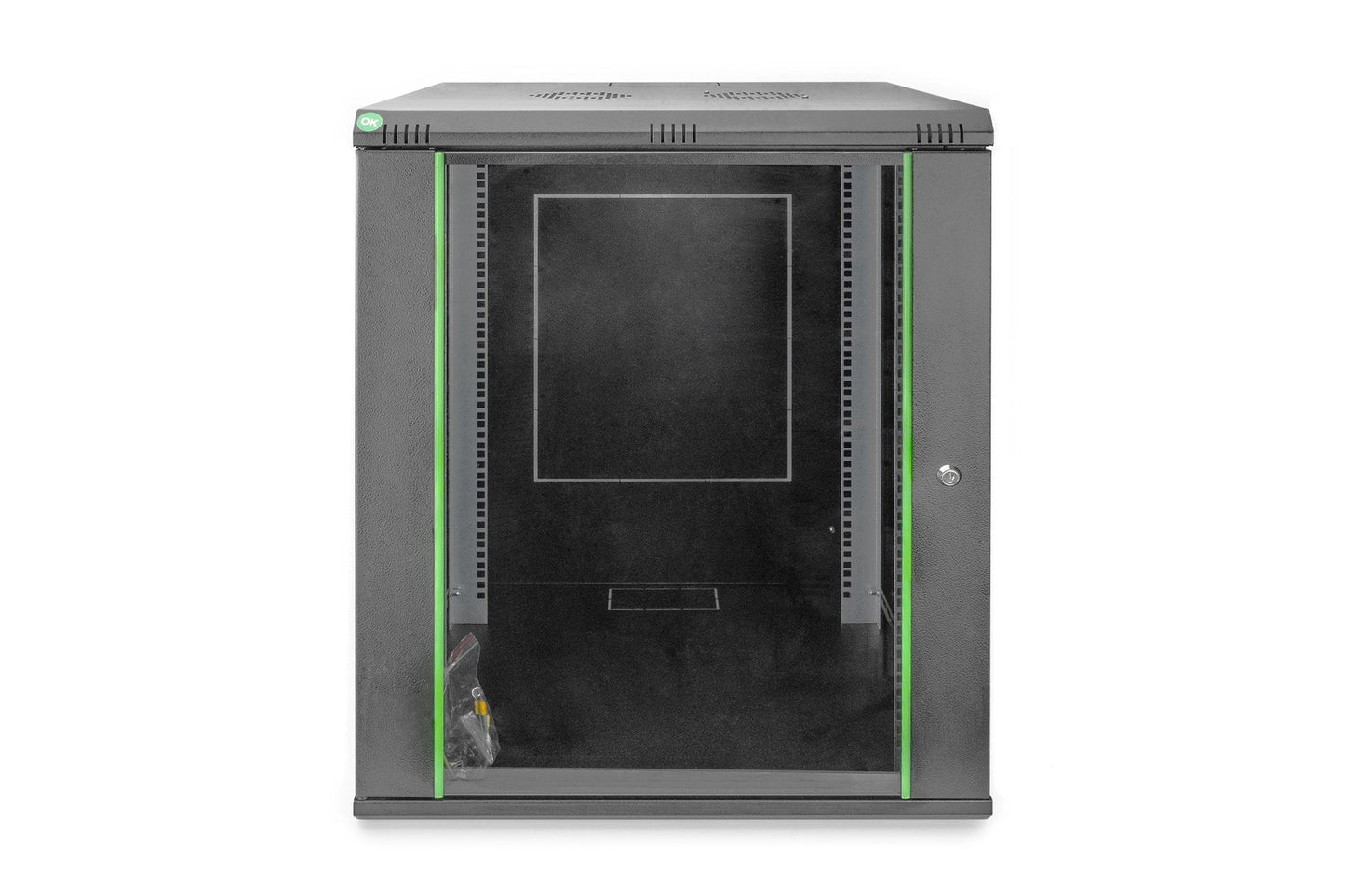 16U wandkast 600x600x789 mm, kleur zwart (RAL 9005)