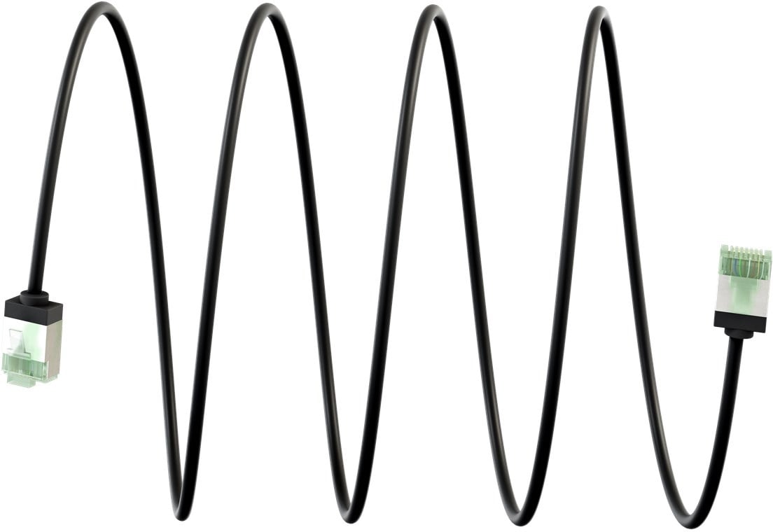 Ultraflexibele 0,25M CAT 8.1-patchkabel, slank, U/FTP, zwart