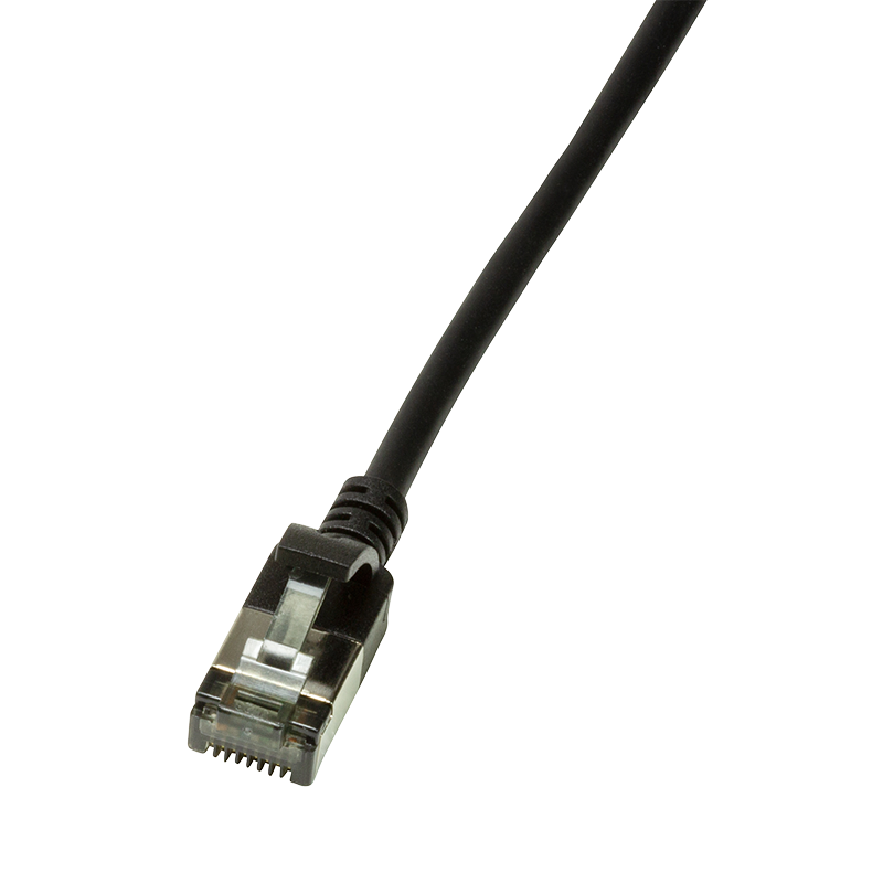 CAT6a U/FTP Ultraflex, 100% koper, zwart, 0.3M