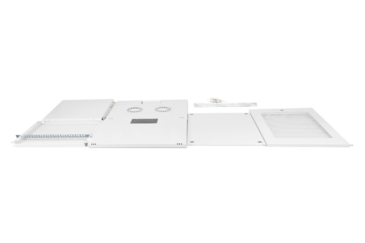 9U wandkast, SOHO, ongemonteerd 540x400x460 mm, geperforeerde frontdeur, grijs