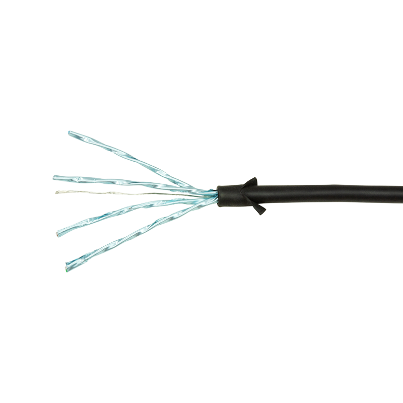 CAT6a U/FTP Ultraflex, 100% koper, zwart, 0.3M