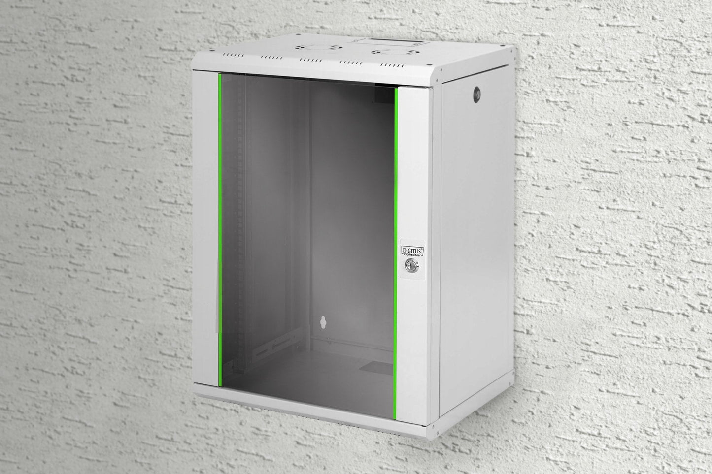 16U wandkast, Unique 600x450x820 mm, kleur grijs (RAL 7035)