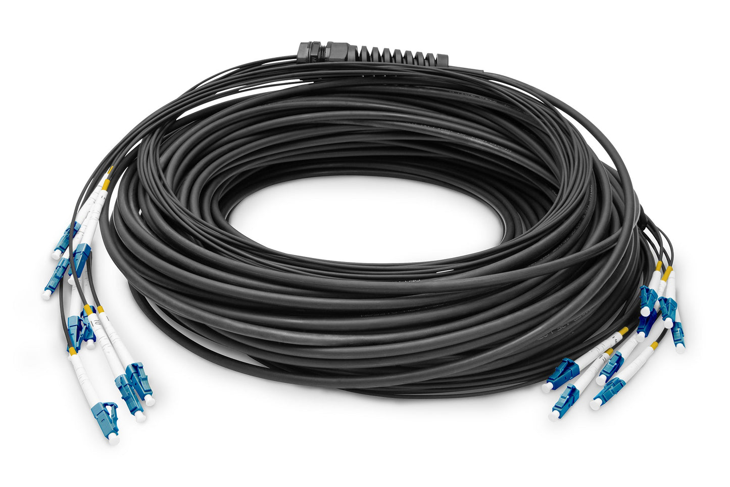 Reeds geassembleerde, 30 M universele breakout glasvezelkabel, singlemode OS2, 8 vezels, LC/UPC - LC/UPC
