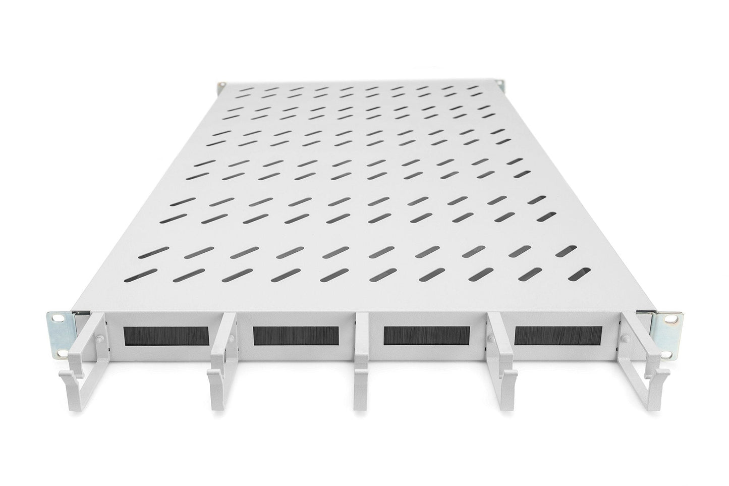 19 Inch 1U legbord voor 1000 mm diepe kasten incl. kabelmanagement, grijs