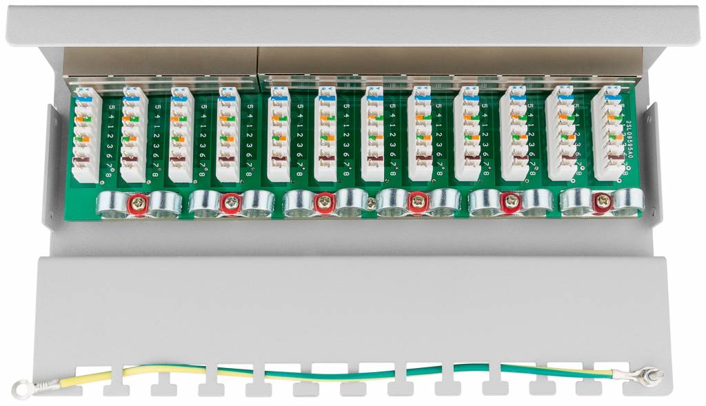 CAT 6 Mini/Desktop Patch Panel 12 Poorts grijs