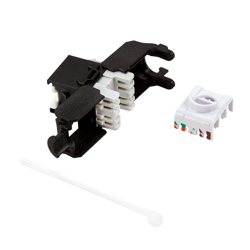 CAT6a keystone jack RJ45 UTP toolless zwart