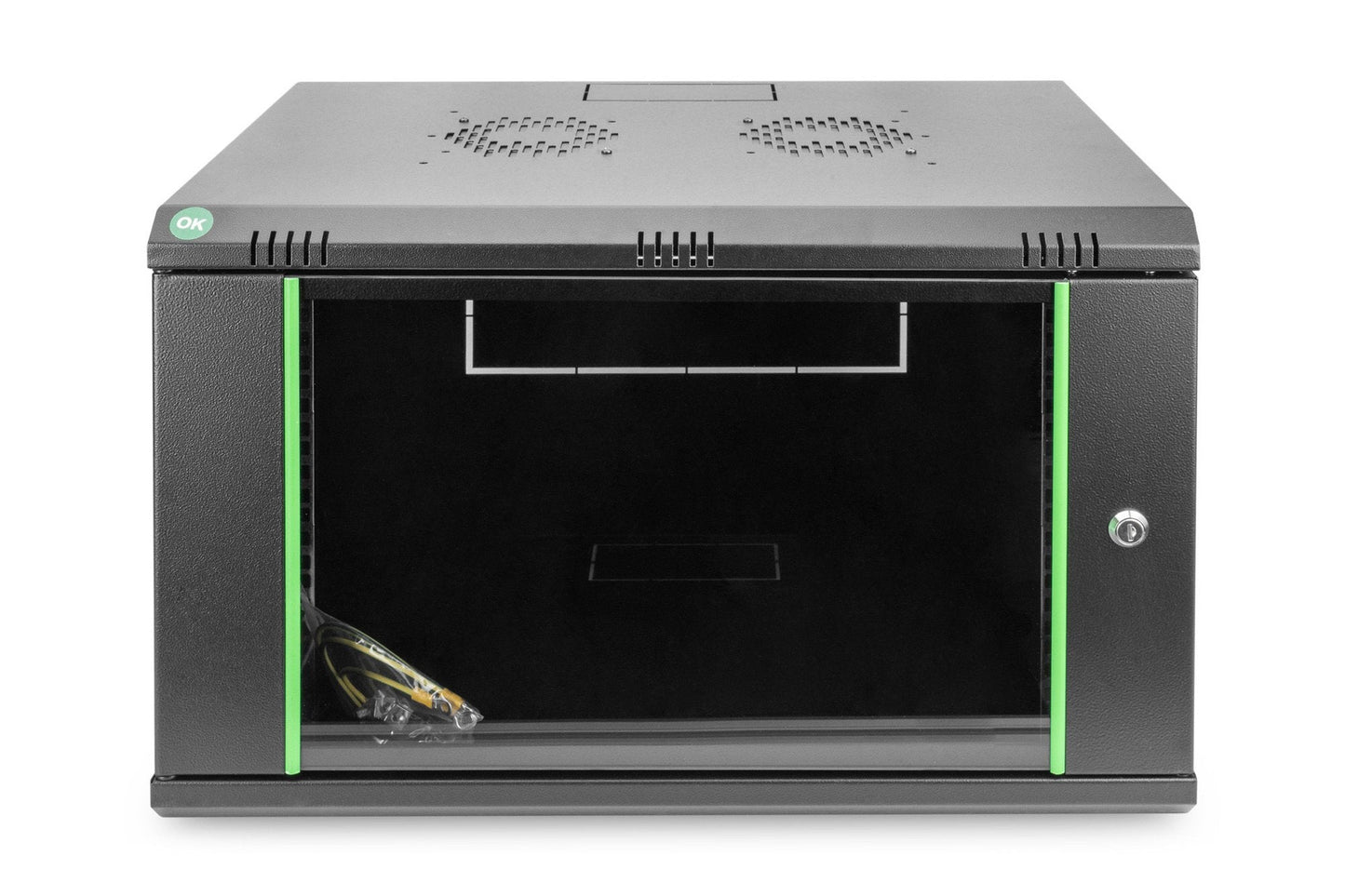 7U wandkast, Dynamic 600x450x389 mm, kleur zwart (RAL 9005)