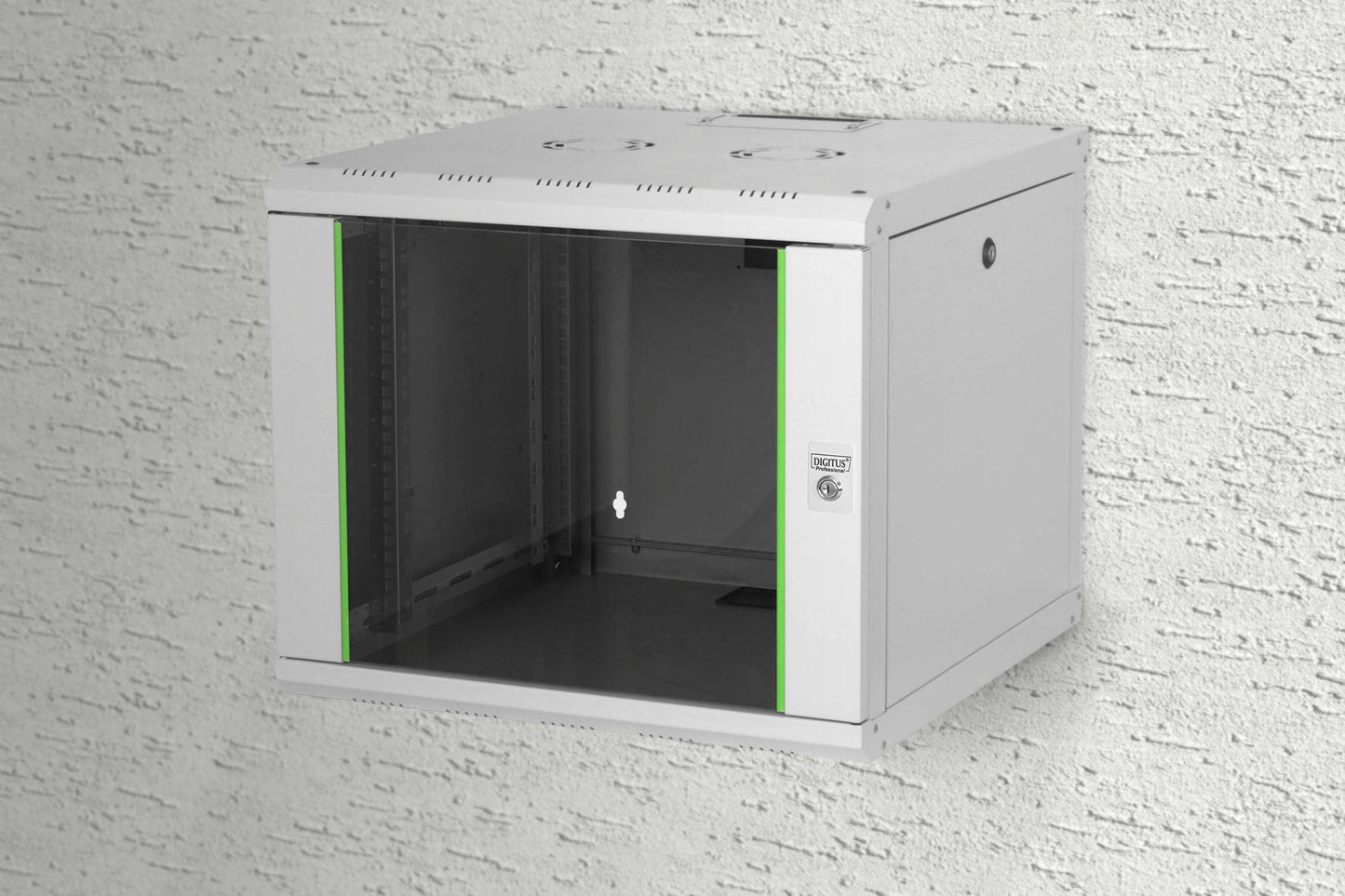 9U wandkast, Unique 600x600x509 mm, kleur grijs (RAL 7035)