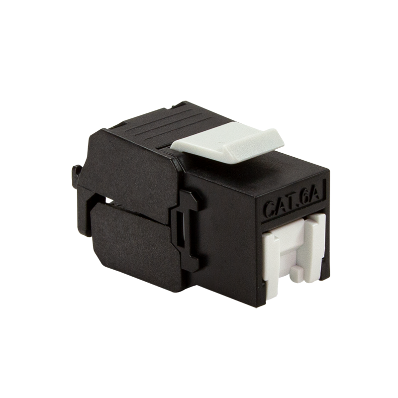 CAT6a keystone jack RJ45 UTP toolless zwart