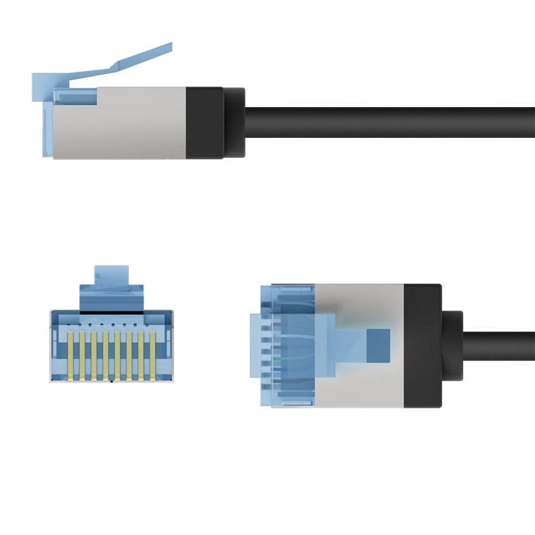Ultraflexibele 5 M CAT 6A-patchkabel, slank, U/FTP, zwart
