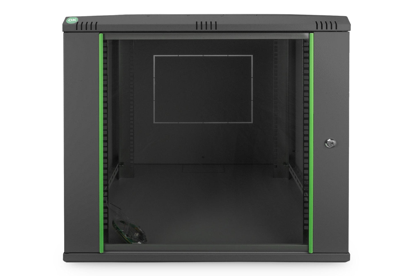 12U wandkast 600x600x611 mm, kleur zwart (RAL 9005)