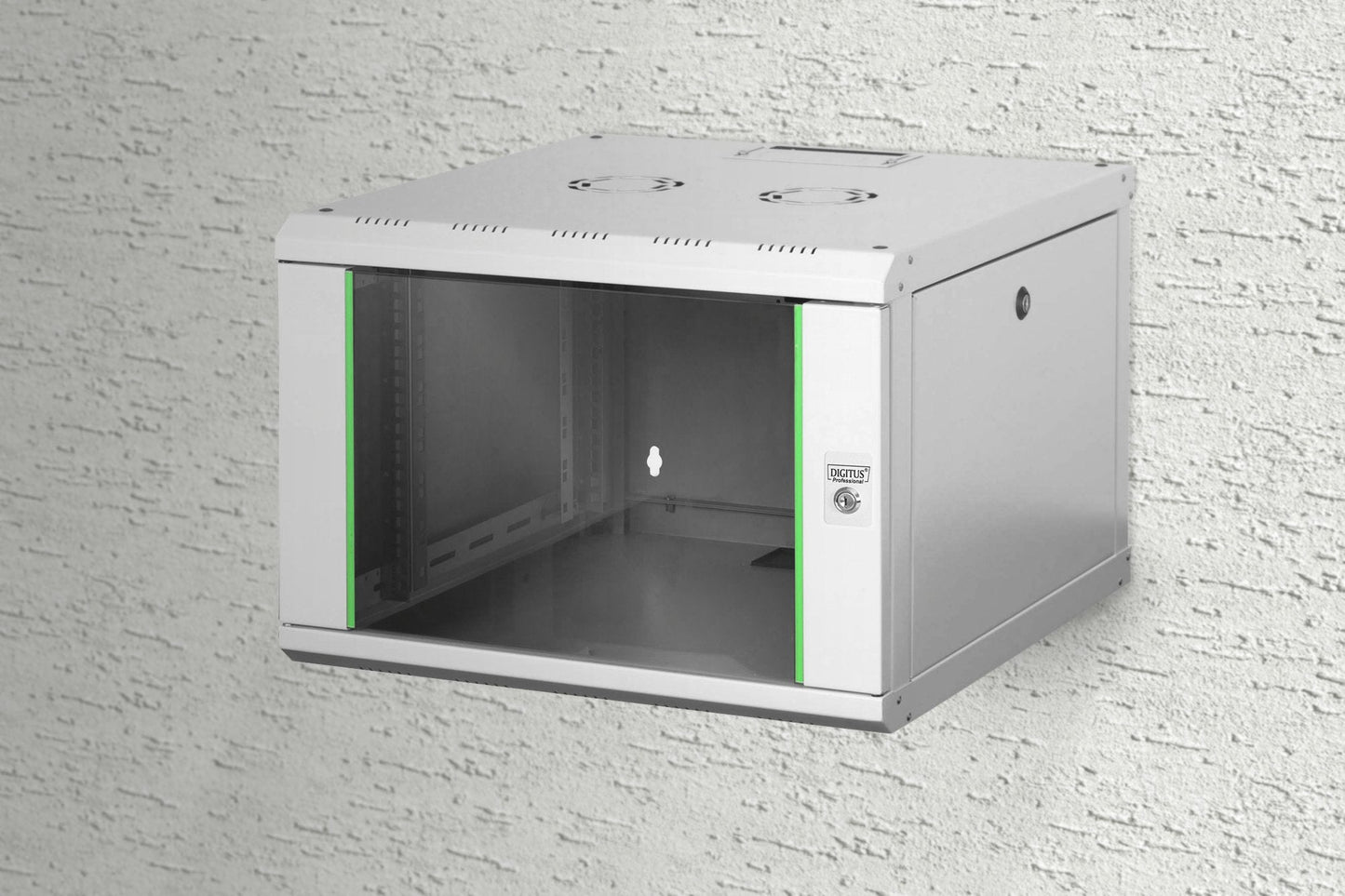 7U wandkast, Unique 600x600x420 mm, kleur grijs (RAL 7035)