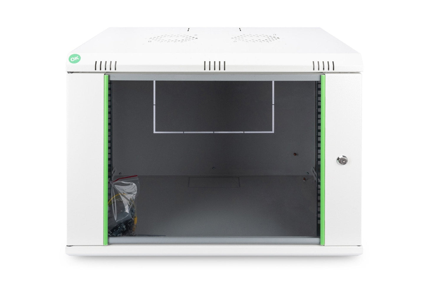 9U wandkast, Dynamic 600x450x478 mm, kleur grijs (RAL 7035)
