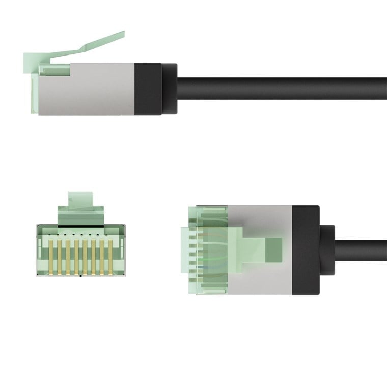 Ultraflexibele 0,15M CAT 8.1-patchkabel, slank, U/FTP, zwart