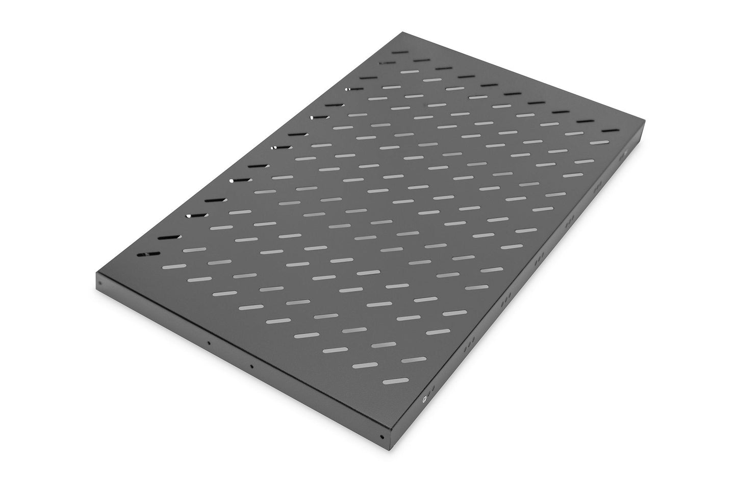 19 Inch 1U legbord voor rekken vanaf 1000 mm diepte 44x486x770 mm, tot 50 kg, zwart (RAL 9005)