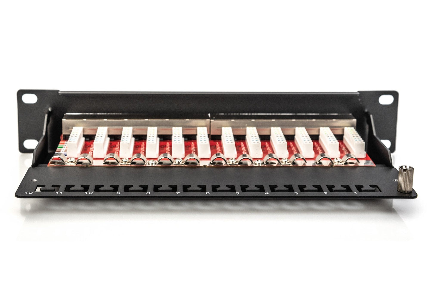 Cat6A 12-poorts patchpaneel 10" rack RAL 9005
