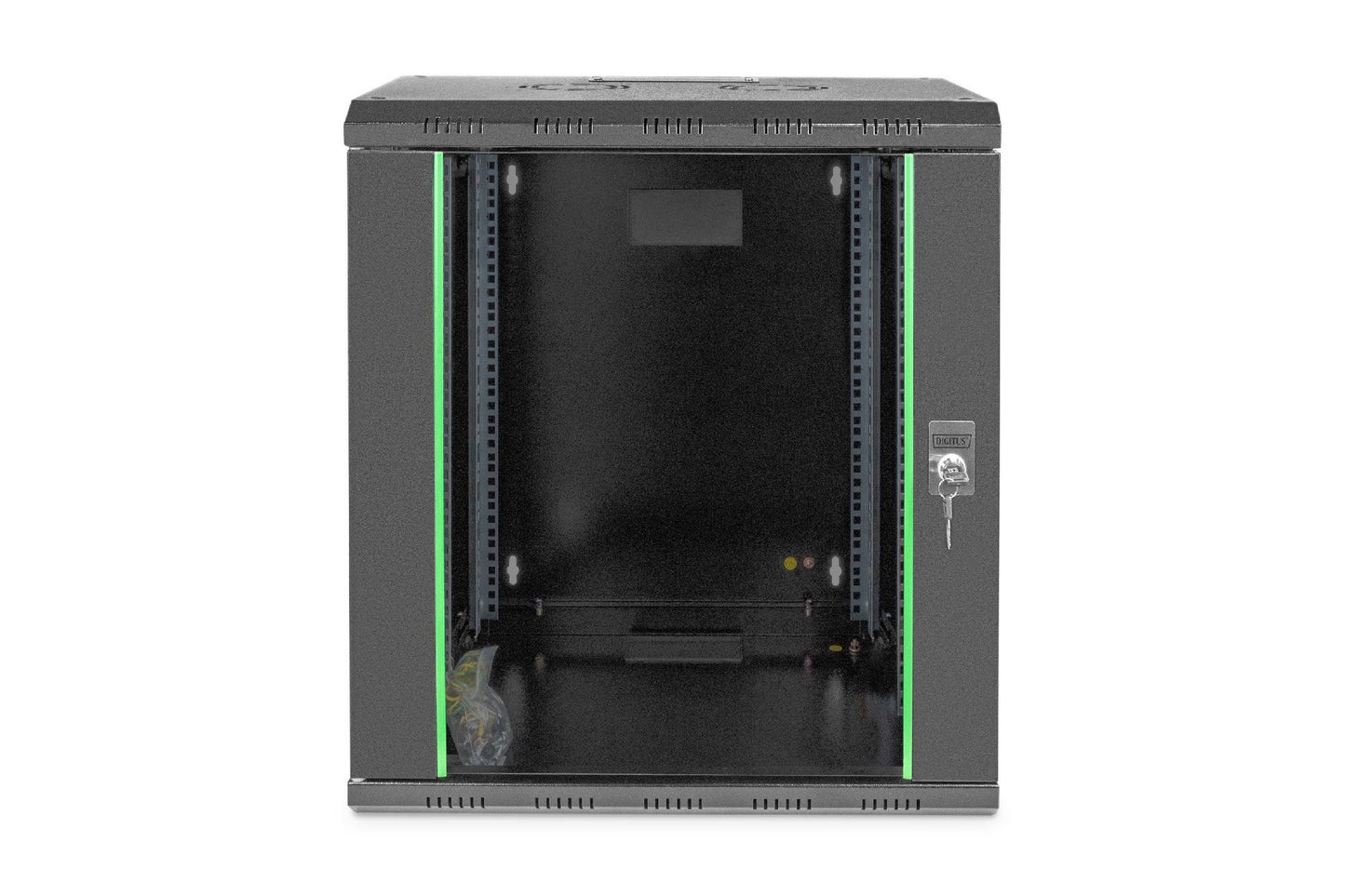 12U wandkast, Uniek 600x450x643 mm, kleur zwart (RAL 9005)