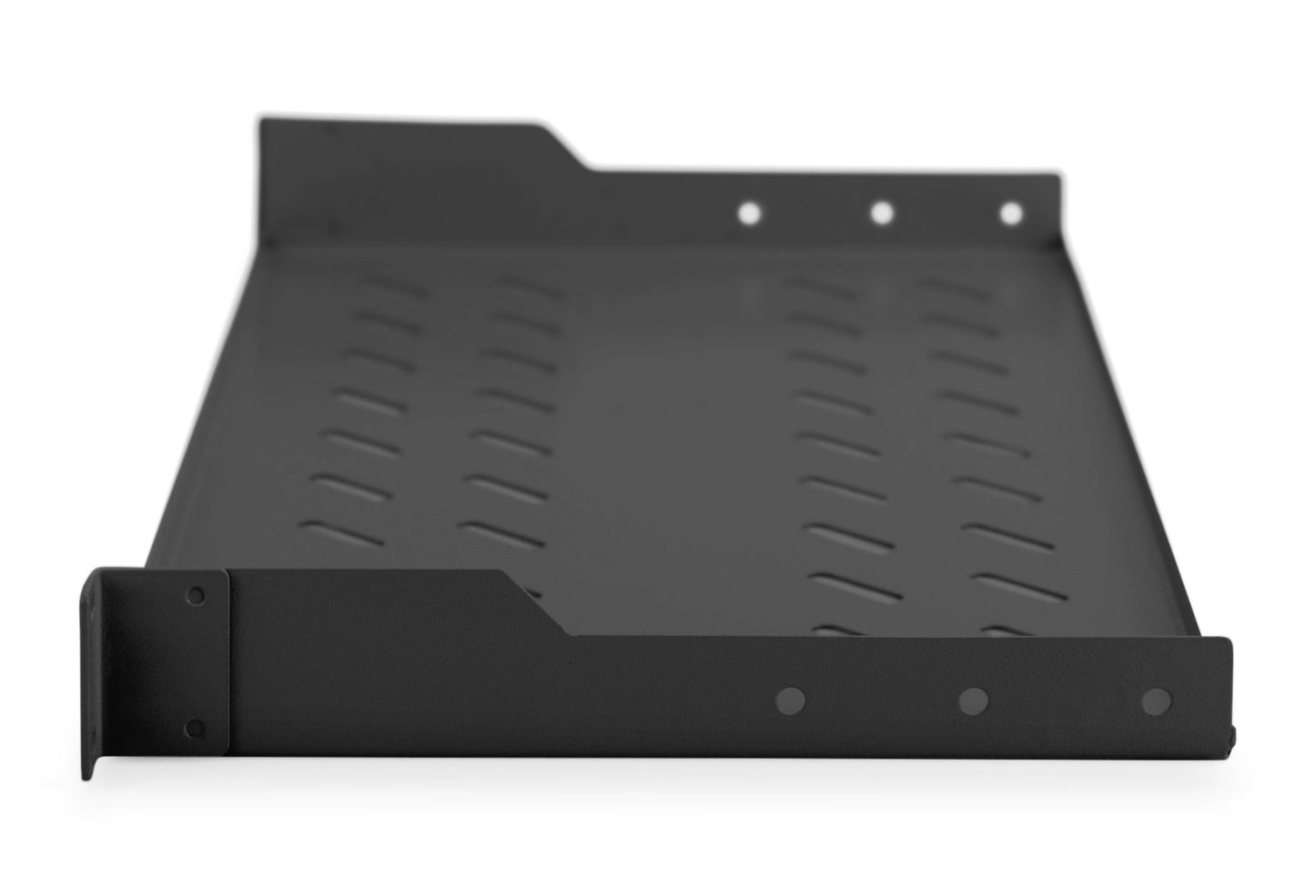 19 inch 1U legbord voor rekken vanaf 400 mm diepte 45x482x250 mm, tot 15 kg, zwart (RAL 9005)
