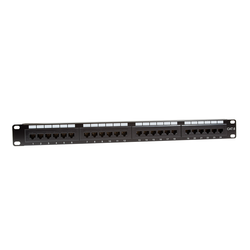 CAT6 24 poorts patchpanel met backbar