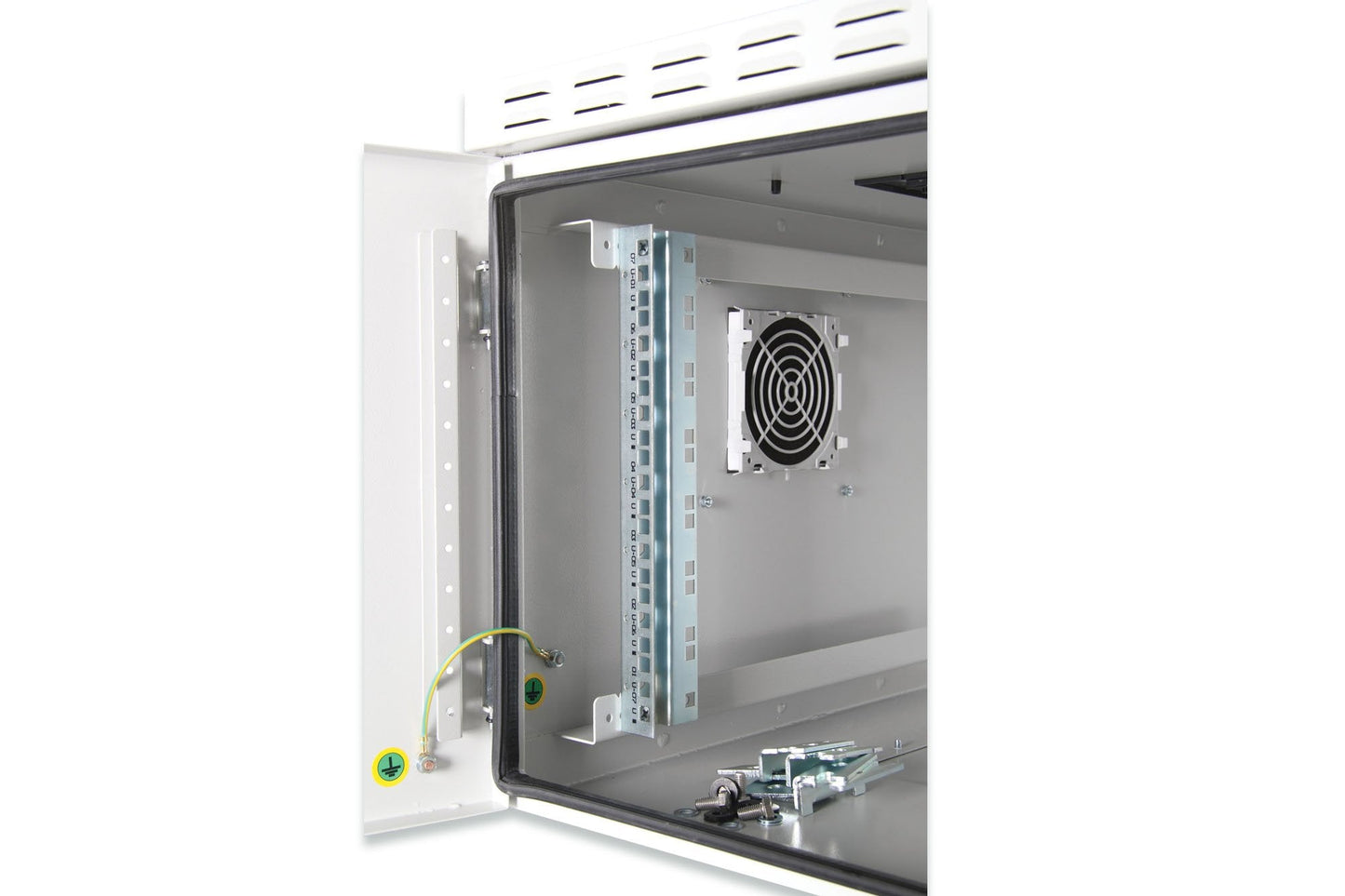 12U wandkast, buiten, IP55 600x600x713 mm, kleur grijs (RAL 7035)