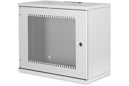 9U wandkast, SOHO, ongemonteerd 540x400x460 mm, geperforeerde frontdeur, grijs